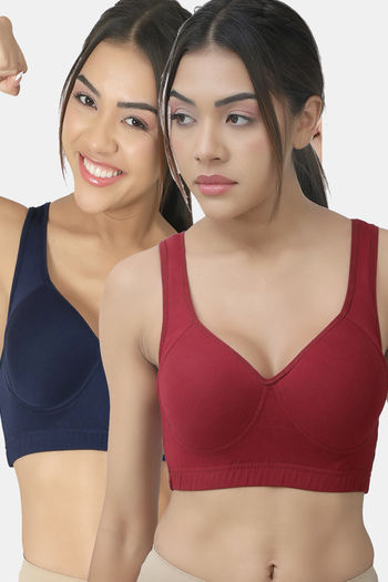 Buy Lady Lyka Padded Sports Bra (Pack of 2) - Multicolor